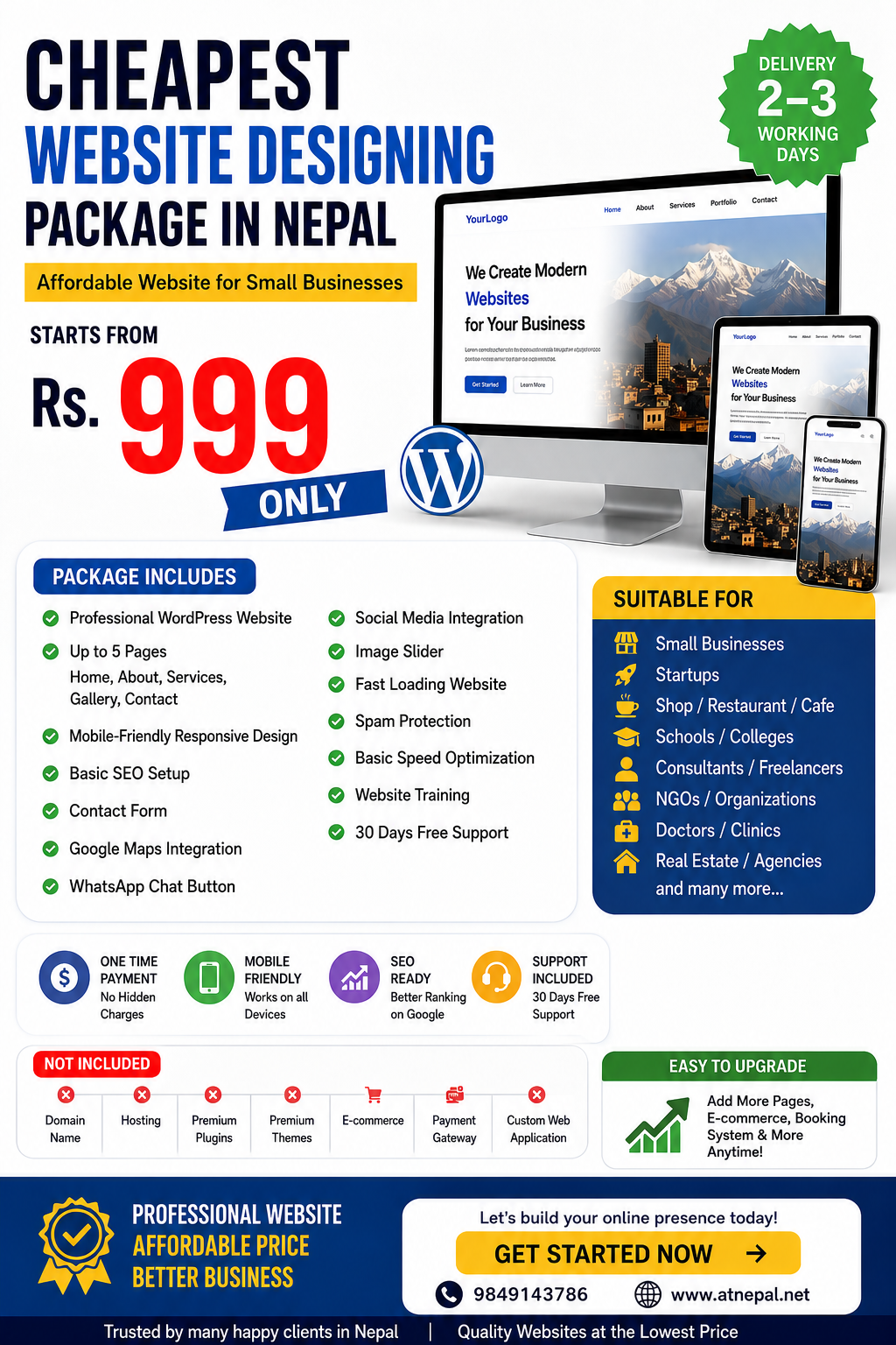 Cheapest Website Design Package in Nepal